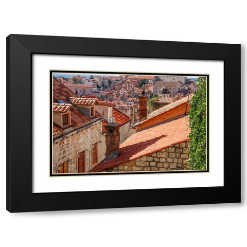 Croatia Dalmatia Dubrovnik Red terra cotta roof tiles in the old town of Dubrovnik Black Modern Wood Framed Art Print with Double Matting by Wilson, Emily