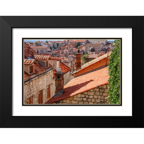 Croatia Dalmatia Dubrovnik Red terra cotta roof tiles in the old town of Dubrovnik Black Modern Wood Framed Art Print with Double Matting by Wilson, Emily