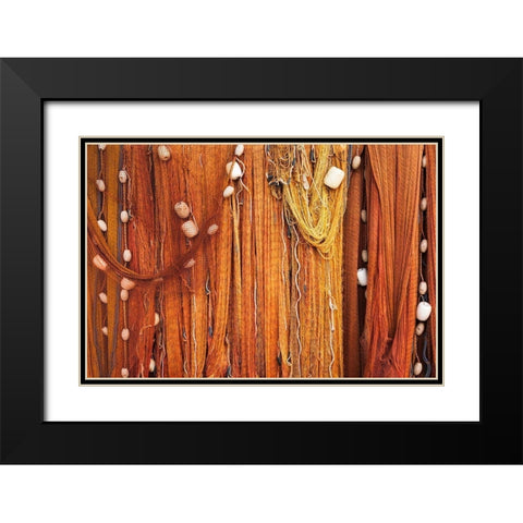 Fishing nets drying in the sun-Sipanska Luka-Sipan Island-Dalmatian Coast-Croatia Black Modern Wood Framed Art Print with Double Matting by Bishop, Russ