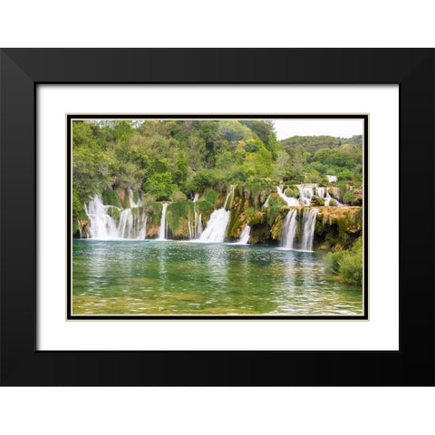 Croatia Skradinski buk swimming area of Krka National Park Black Modern Wood Framed Art Print with Double Matting by Drury, Trish