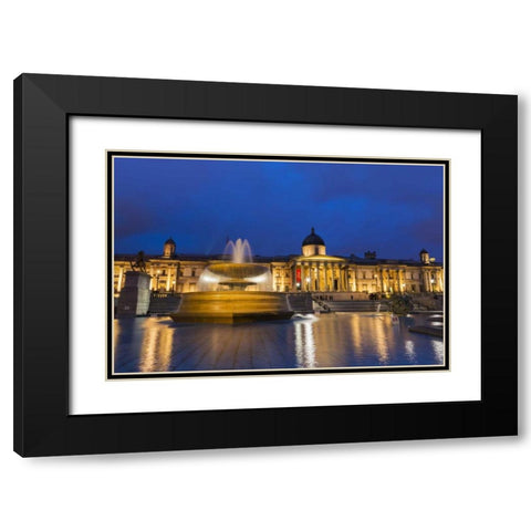 England, London National Gallery at twilight Black Modern Wood Framed Art Print with Double Matting by Kirkland, Dennis