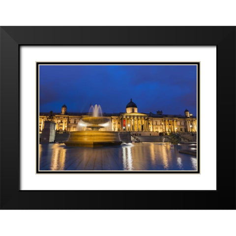 England, London National Gallery at twilight Black Modern Wood Framed Art Print with Double Matting by Kirkland, Dennis