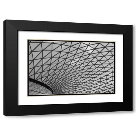 Great Britain, London Absract roof detail Black Modern Wood Framed Art Print with Double Matting by Young, Bill
