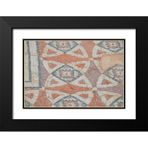 Cyprus-Roman archaeological site of Kourion Detail of ancient mosaic floor Black Modern Wood Framed Art Print with Double Matting by Hopkins, Cindy Miller