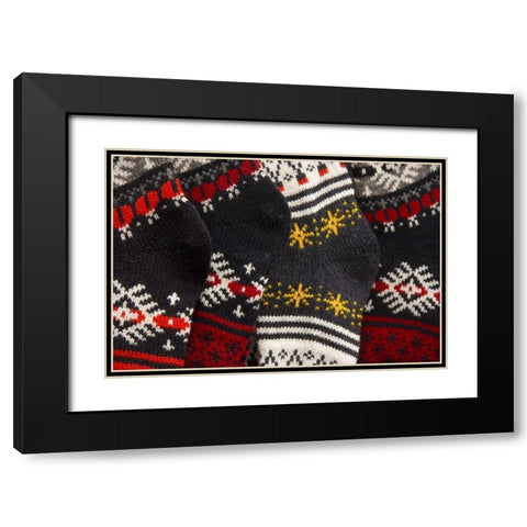 Estonia, Tallinn Wool socks at a market Black Modern Wood Framed Art Print with Double Matting by Ross, Nancy ,  Steve