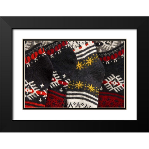 Estonia, Tallinn Wool socks at a market Black Modern Wood Framed Art Print with Double Matting by Ross, Nancy ,  Steve