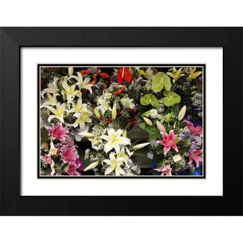 Estonia, Tallinn Flowers for sale at market Black Modern Wood Framed Art Print with Double Matting by Ross, Nancy ,  Steve