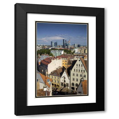 Estonia, Tallinn View of city Black Modern Wood Framed Art Print with Double Matting by Zuckerman, Jim