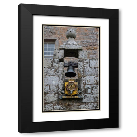 Gable above the front entrance to Cawdor Castle bearing the motto Be Mindful Black Modern Wood Framed Art Print with Double Matting by Ostrowitz, Mallorie