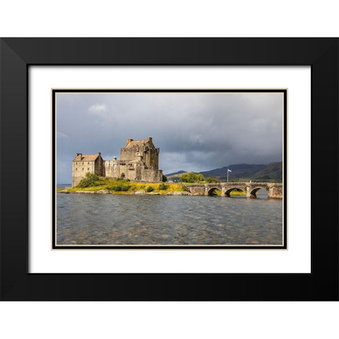 The original castle was built on this site in the 13th century to protect the lands of Kintail Black Modern Wood Framed Art Print with Double Matting by Ostrowitz, Mallorie