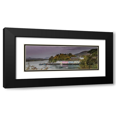 Portree Harbor Portree is the Capital town on the Isle of Skye-Scotland Black Modern Wood Framed Art Print with Double Matting by Norring, Tom
