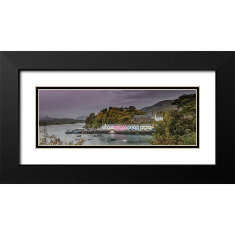 Portree Harbor Portree is the Capital town on the Isle of Skye-Scotland Black Modern Wood Framed Art Print with Double Matting by Norring, Tom
