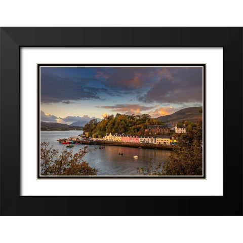 Portree Harbor Portree is the Capital town on the Isle of Skye-Scotland Black Modern Wood Framed Art Print with Double Matting by Norring, Tom