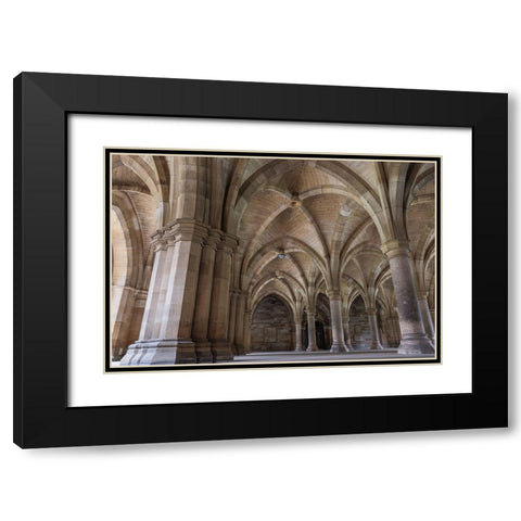 Old Cloisters Glasgow University-Scotland Black Modern Wood Framed Art Print with Double Matting by Norring, Tom