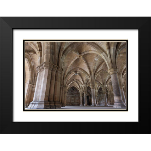 Old Cloisters Glasgow University-Scotland Black Modern Wood Framed Art Print with Double Matting by Norring, Tom