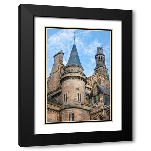 Eastern Section of Main Building Glasgow University-Scotland Black Modern Wood Framed Art Print with Double Matting by Norring, Tom