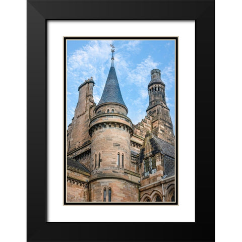 Eastern Section of Main Building Glasgow University-Scotland Black Modern Wood Framed Art Print with Double Matting by Norring, Tom