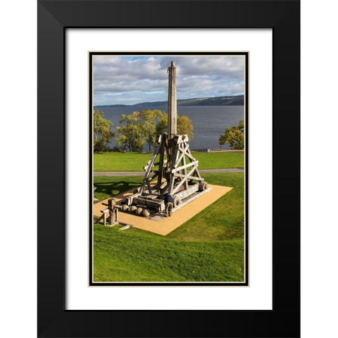 Defensive stone slingshot Urquhart Castle Loch Ness-Scotland Black Modern Wood Framed Art Print with Double Matting by Norring, Tom