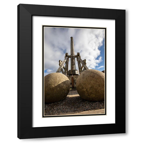 Defensive stone slingshot Urquhart Castle Loch Ness-Scotland Black Modern Wood Framed Art Print with Double Matting by Norring, Tom