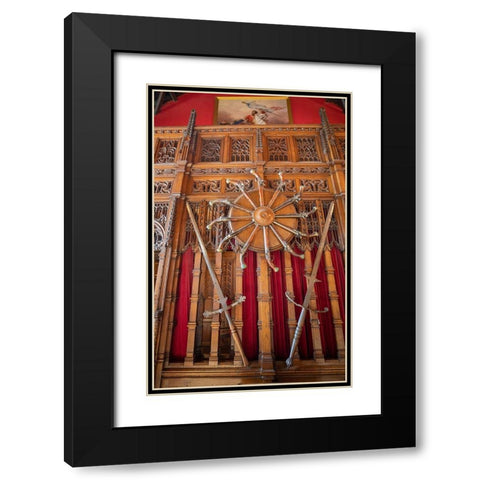 Sword and pistols Edinburgh Castle-Scotland Black Modern Wood Framed Art Print with Double Matting by Norring, Tom