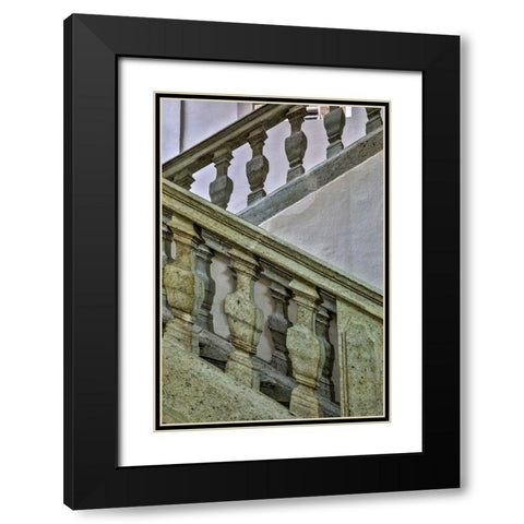 Slovenia-Radovljica Staircase Black Modern Wood Framed Art Print with Double Matting by Looney, Hollice