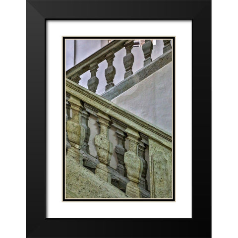 Slovenia-Radovljica Staircase Black Modern Wood Framed Art Print with Double Matting by Looney, Hollice