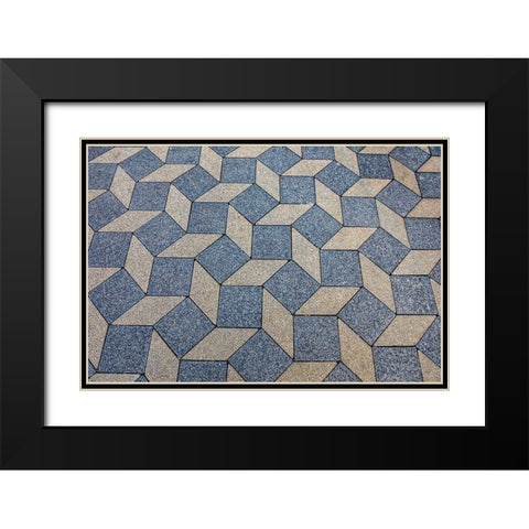 Slovenia-Ljubljana-Sidewalk Design Black Modern Wood Framed Art Print with Double Matting by Looney, Hollice