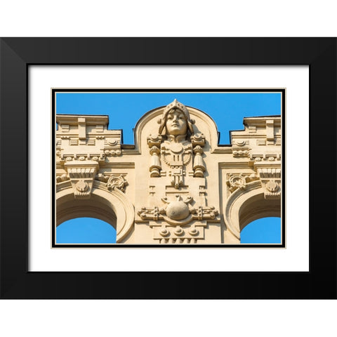 Art Nouveau building on Alberta Street in central Riga-Latvia Black Modern Wood Framed Art Print with Double Matting by Su, Keren