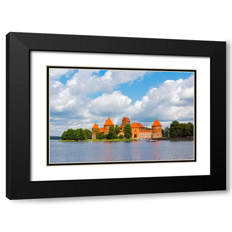 Trakai Island Castle on Lake Galve-Lithuania Black Modern Wood Framed Art Print with Double Matting by Su, Keren