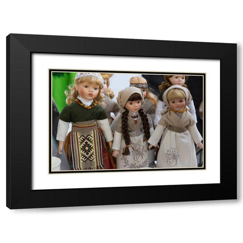 Lithuanian girl dolls-Klaipeda-Lithuania Black Modern Wood Framed Art Print with Double Matting by Su, Keren