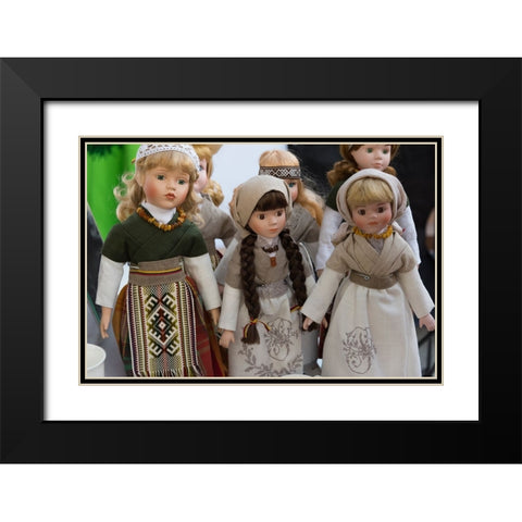Lithuanian girl dolls-Klaipeda-Lithuania Black Modern Wood Framed Art Print with Double Matting by Su, Keren
