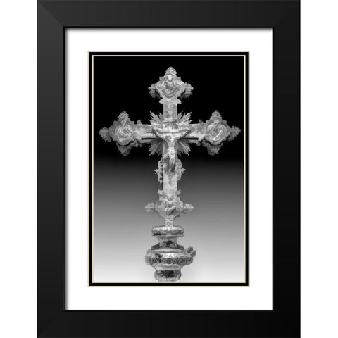 Montenegro-Kotor Abstract of decorated orthodox Christian cross Black Modern Wood Framed Art Print with Double Matting by Jaynes Gallery