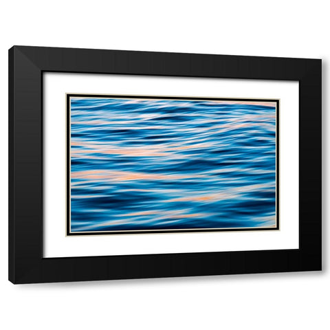 Ocean waves at sunset-Greenland Black Modern Wood Framed Art Print with Double Matting by Su, Keren