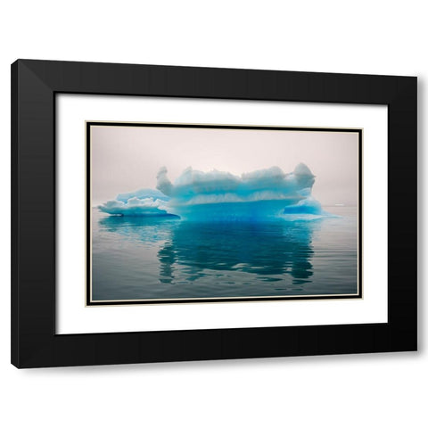Blue iceberg in the fjord of Narsarsuaq-Greenland Black Modern Wood Framed Art Print with Double Matting by Su, Keren
