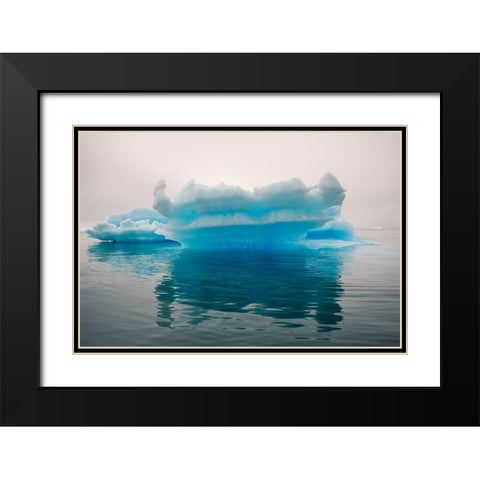 Blue iceberg in the fjord of Narsarsuaq-Greenland Black Modern Wood Framed Art Print with Double Matting by Su, Keren
