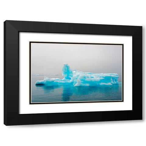 Blue iceberg in the fjord of Narsarsuaq-Greenland Black Modern Wood Framed Art Print with Double Matting by Su, Keren
