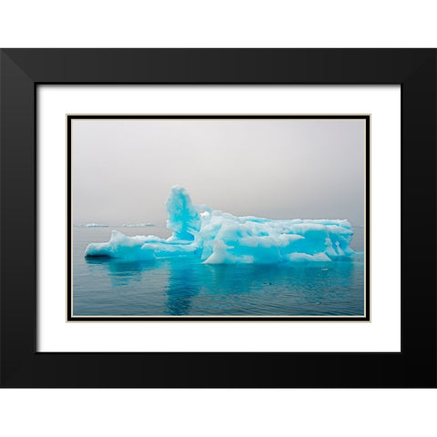 Blue iceberg in the fjord of Narsarsuaq-Greenland Black Modern Wood Framed Art Print with Double Matting by Su, Keren