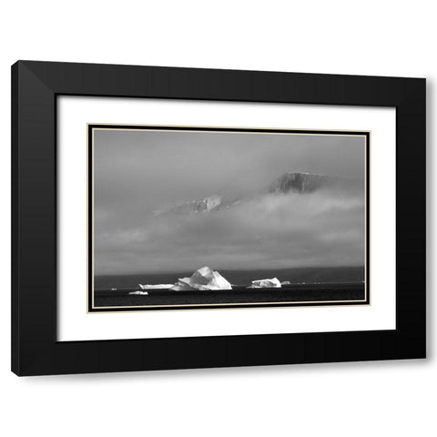 Floating iceberg in the ocean-Greenland Black Modern Wood Framed Art Print with Double Matting by Su, Keren