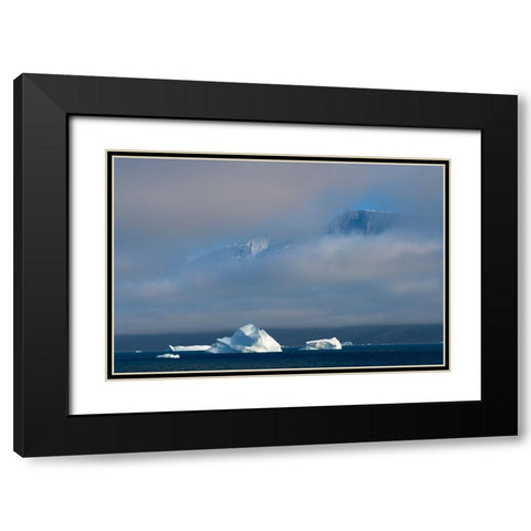 Floating iceberg in the ocean-Greenland Black Modern Wood Framed Art Print with Double Matting by Su, Keren