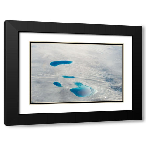 Aerial view of ice sheet-Greenland Black Modern Wood Framed Art Print with Double Matting by Su, Keren