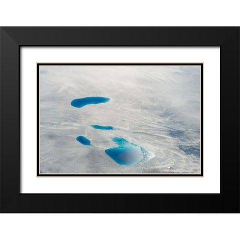 Aerial view of ice sheet-Greenland Black Modern Wood Framed Art Print with Double Matting by Su, Keren