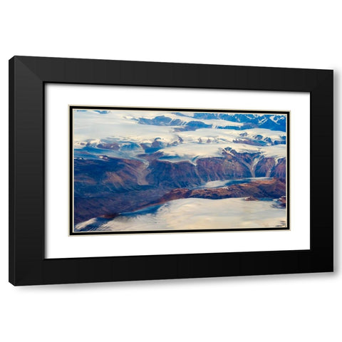 Aerial view of Greenland Black Modern Wood Framed Art Print with Double Matting by Su, Keren