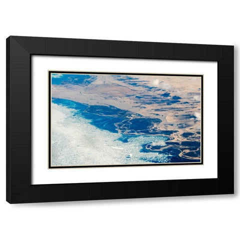 Aerial view of Greenland Black Modern Wood Framed Art Print with Double Matting by Su, Keren