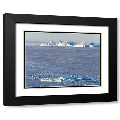 Winter at the Ilulissat Fjord-located in the Disko Bay in West Greenland Black Modern Wood Framed Art Print with Double Matting by Zwick, Martin