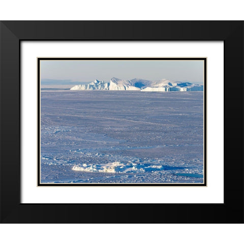 Winter at the Ilulissat Fjord-located in the Disko Bay in West Greenland Black Modern Wood Framed Art Print with Double Matting by Zwick, Martin