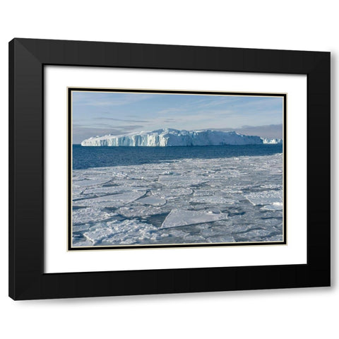 Winter at the Ilulissat Fjord-located in the Disko Bay in West Greenland Black Modern Wood Framed Art Print with Double Matting by Zwick, Martin