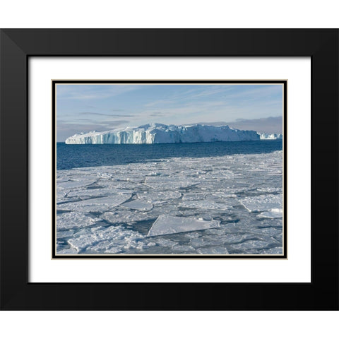 Winter at the Ilulissat Fjord-located in the Disko Bay in West Greenland Black Modern Wood Framed Art Print with Double Matting by Zwick, Martin