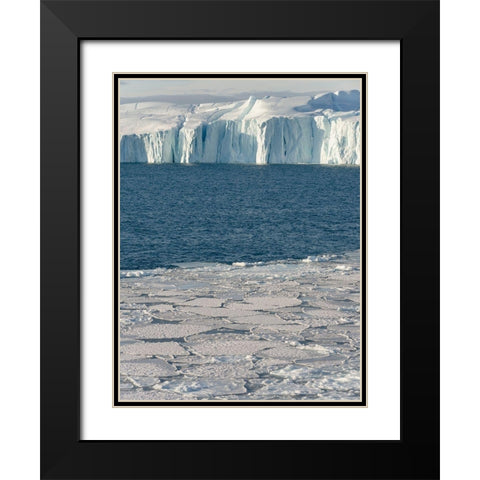 Winter at the Ilulissat Fjord-located in the Disko Bay in West Greenland Black Modern Wood Framed Art Print with Double Matting by Zwick, Martin