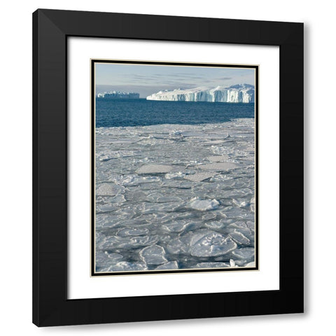 Winter at the Ilulissat Fjord-located in the Disko Bay in West Greenland Black Modern Wood Framed Art Print with Double Matting by Zwick, Martin