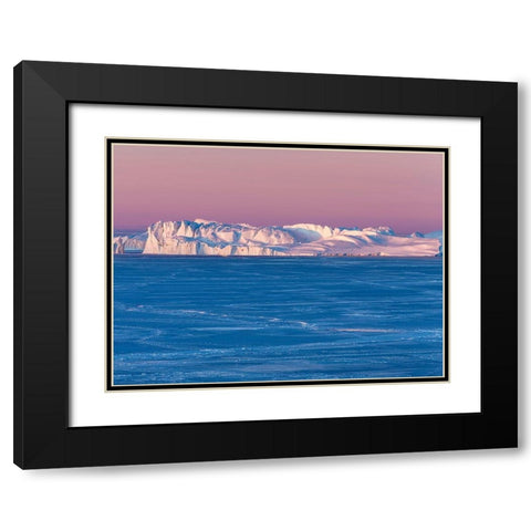 Sunrise during winter at the Ilulissat Fjord-located in the Disko Bay in West Greenland Black Modern Wood Framed Art Print with Double Matting by Zwick, Martin